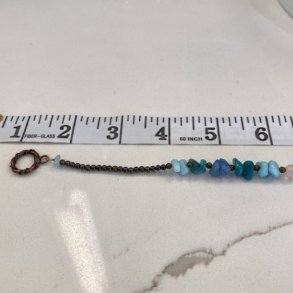 Bronze Bird-on-Branch Pendant -Handmade Beaded Necklace: Hematite, Jasper & more - Picture 12 of 17